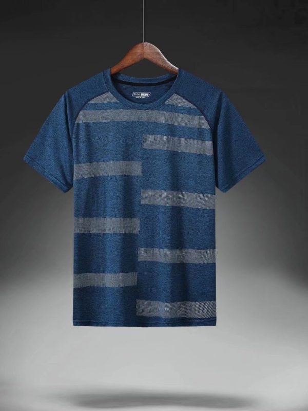 New summer quick-drying short-sleeved men's summer ice silk loose large size men's outdoor quick-drying clothes men's stall wholesale