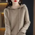 Women Pullover Sweaters Hooded Jumper Korean Loose Solid Long Sleeve Casual Autumn Winter Thick Warm Knitted Sweaters - Image 3