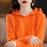 Women Pullover Sweaters Hooded Jumper Korean Loose Solid Long Sleeve Casual Autumn Winter Thick Warm Knitted Sweaters - Image 6