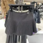 Fashion High Waist Woolen Short A-shaped Pleated Skirt Women